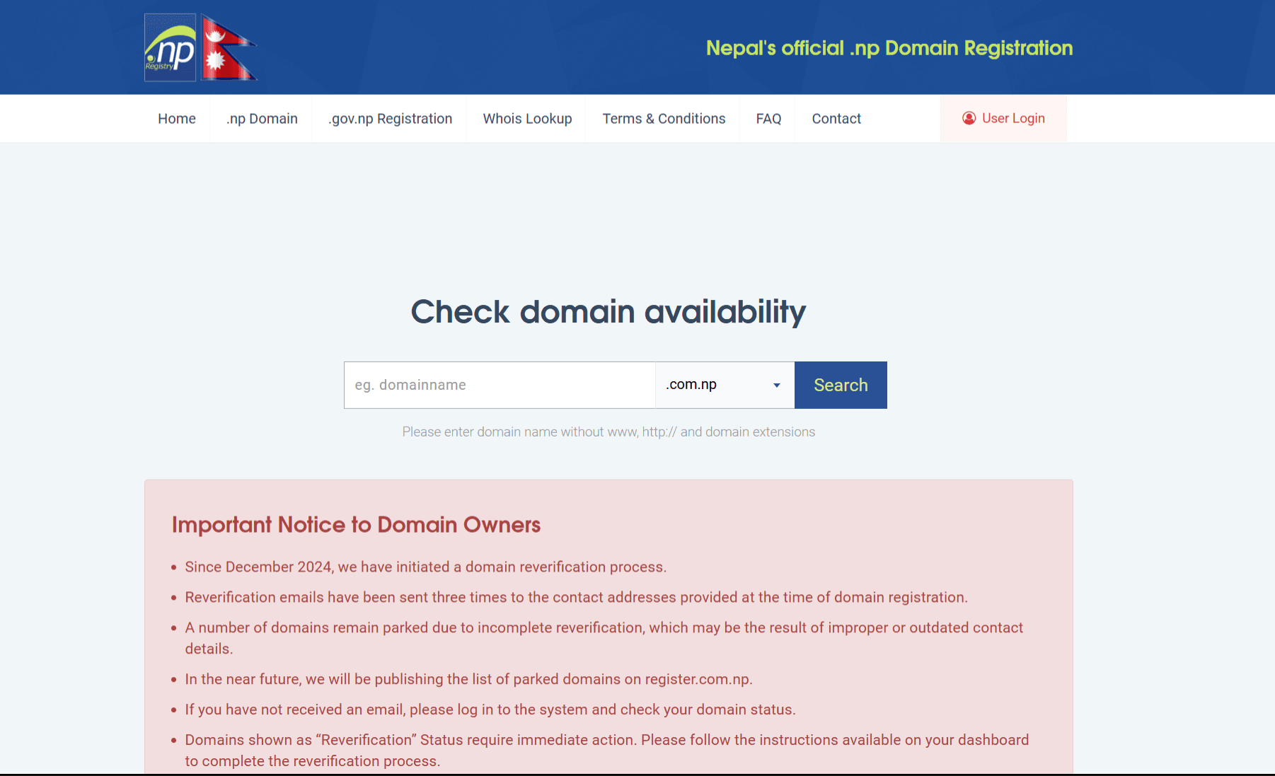 register.com.np website dashboard for .np domain registration and document upload